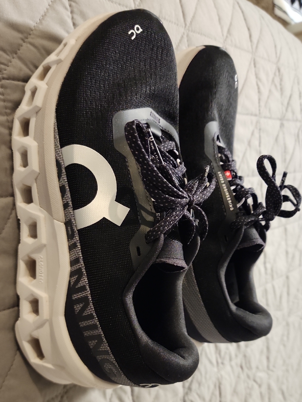 On Running Black and White Cloud-Monster Sneakers